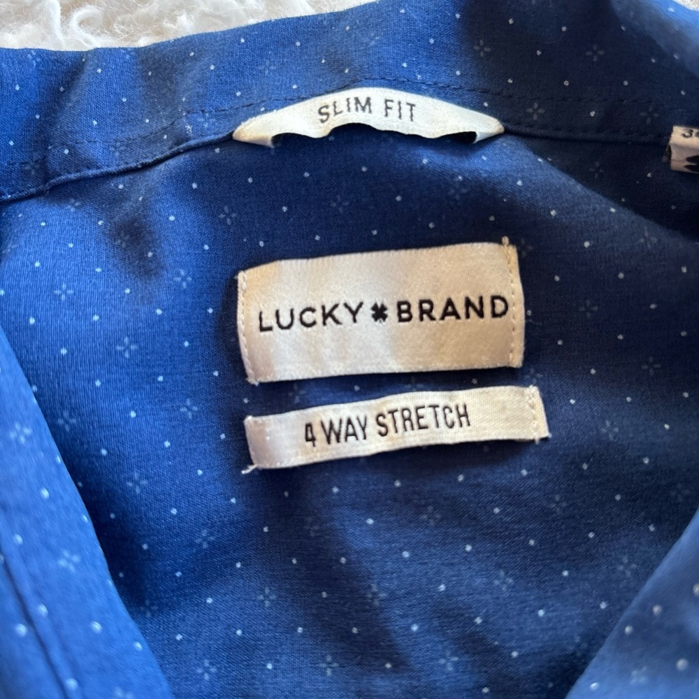 Lucky Brand Blue Slim Fit Dress Shirt